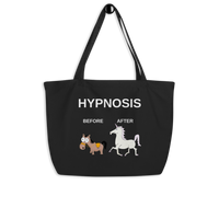 "Hypnosis Before and After" Large organic tote bag