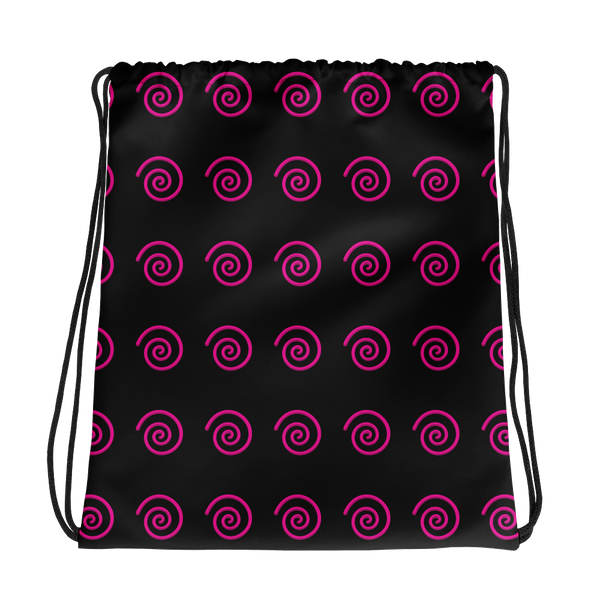 Pink Spiral Drawstring bag